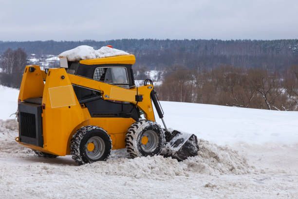 Forklift in snow action