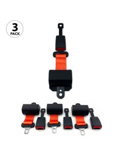 Forklift Seat Belt 46 inch Safety Orange Retractable 3 Pack Label