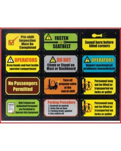 Lift Truck Safety Stickers Sheet 1